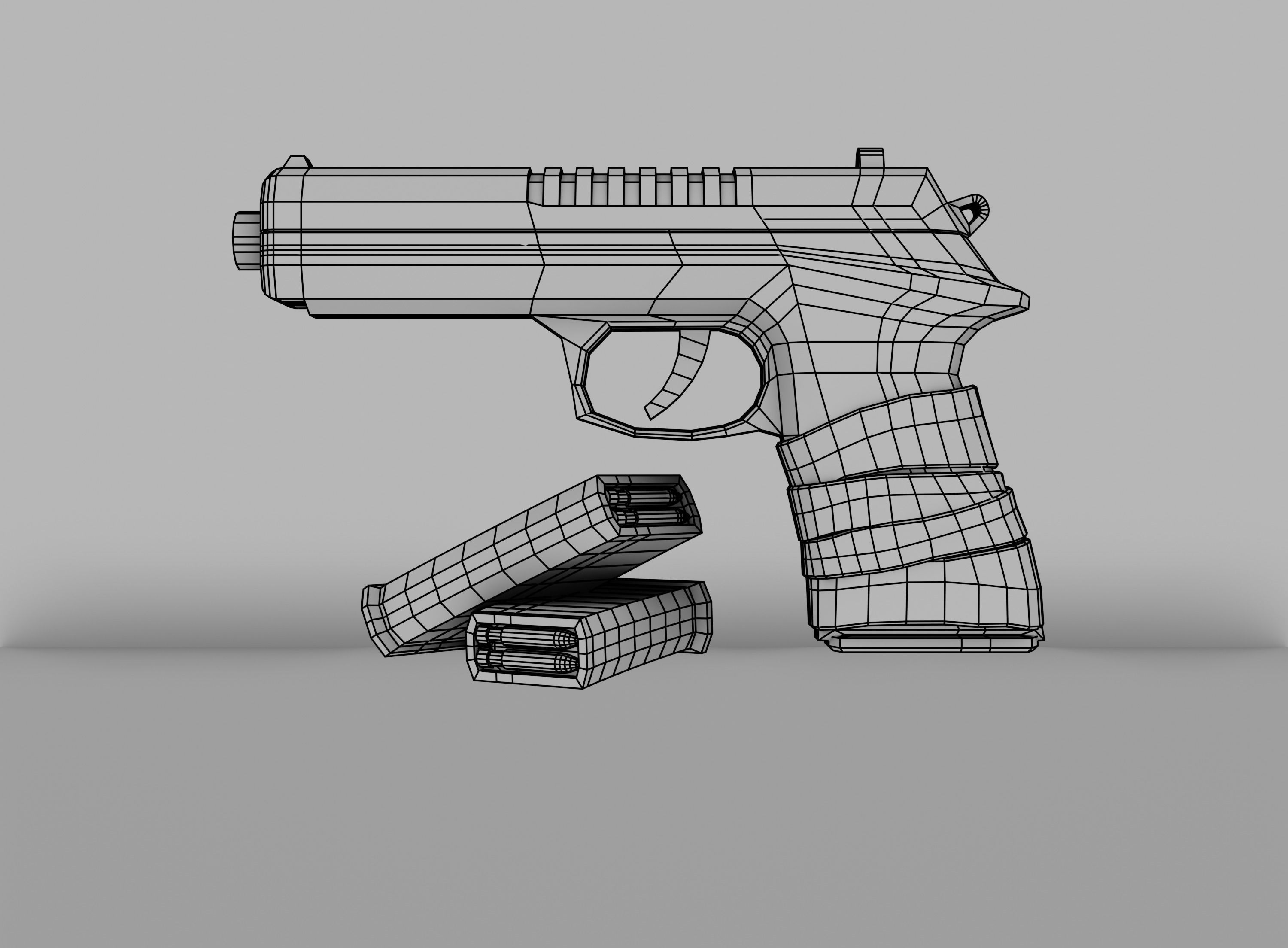 stylized Glock    Low-poly 3D model Low-poly 3D model_3