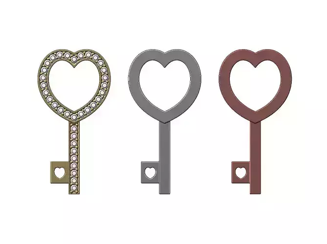 Diamond Heart key pendant and ornament
