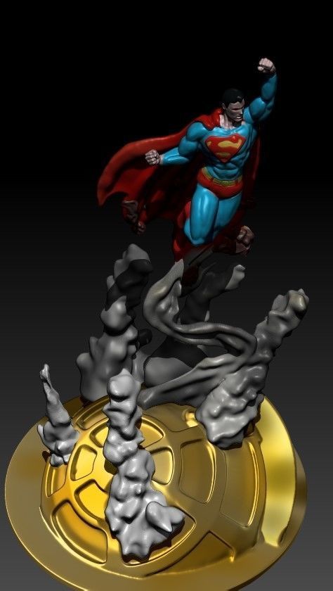 Superman dc comics statue 3D print model_8