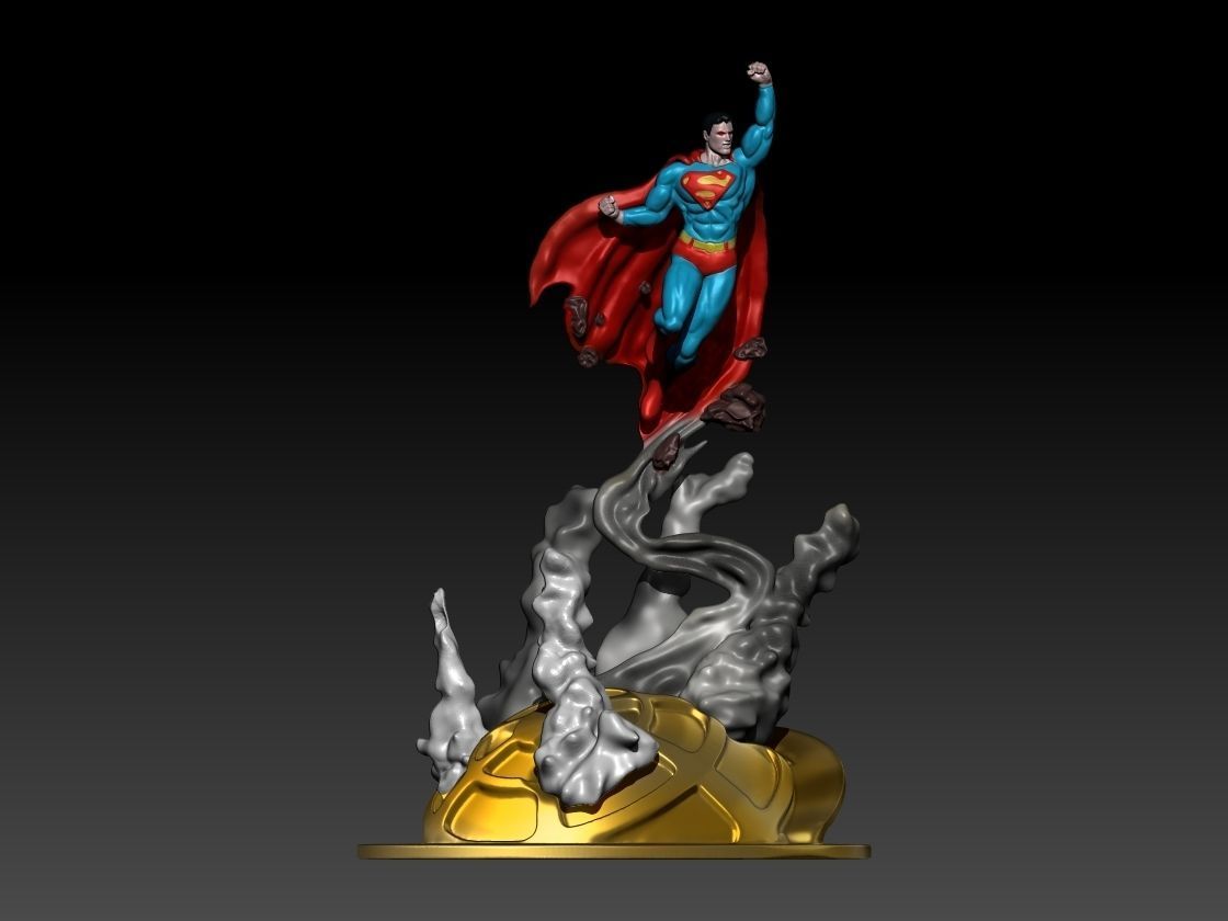 Superman dc comics statue 3D print model_7