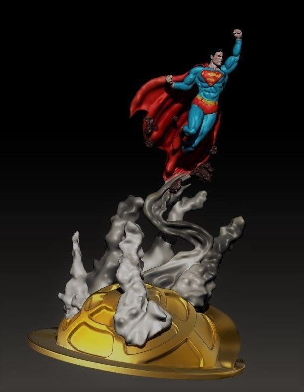Superman dc comics statue 3D print model_1
