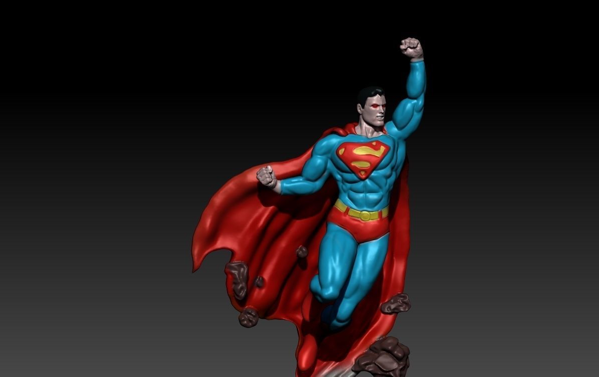 Superman dc comics statue 3D print model_2