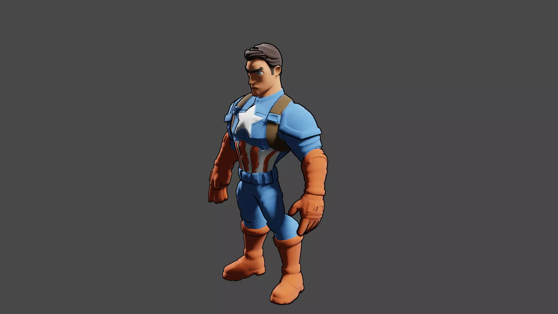 Captain America 3D  Low-poly 3D model_0