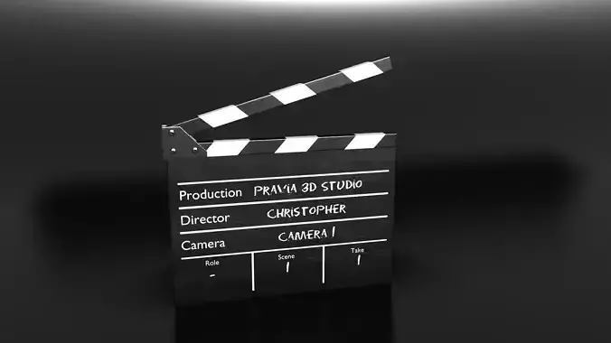 Clapperboard metal box with camera Low-poly 3D model