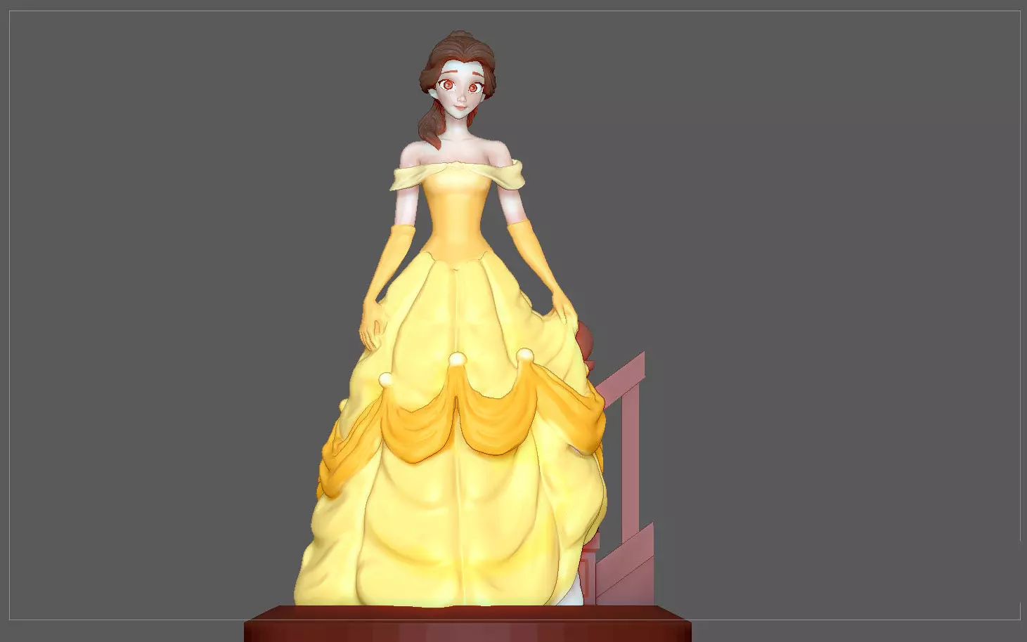 BELLE PRINCESS STATUE BEAUTY AND THE BEAST DISNEY ANIME 3D print model