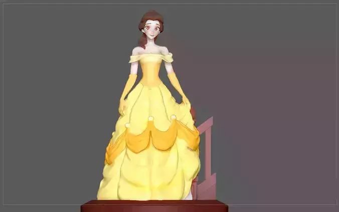 BELLE PRINCESS STATUE BEAUTY AND THE BEAST  DISNEY ANIME 3D print model