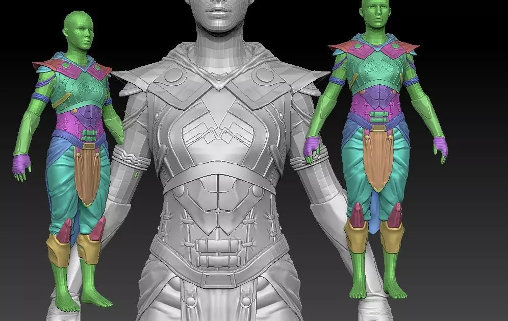 Female Warrior Suir Sculpt Free 3D model