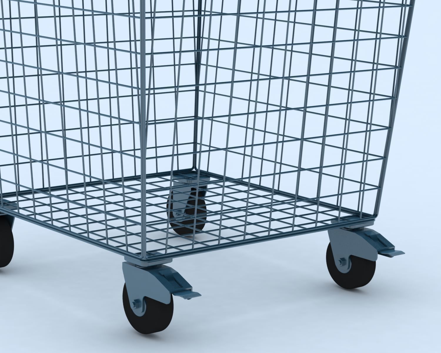 Cart Model wire basket on wheels 3D model_2