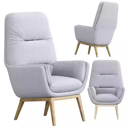 chair lounge in light with wooden legs