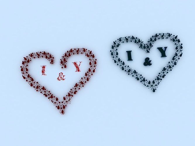 Heart made out of blood on snow 3D model