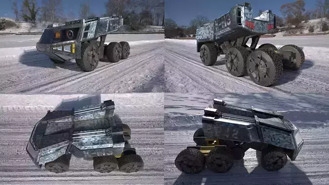 Windbreak truck snowy road