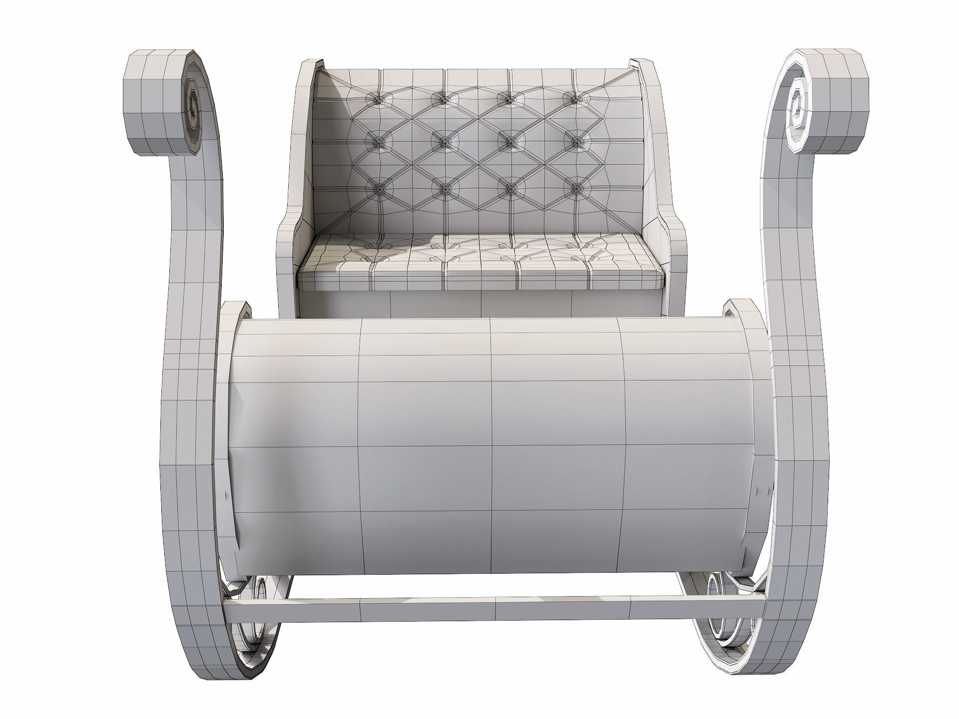 Christmas Santa Claus sleigh best holiday attribute Low-poly 3D model_18