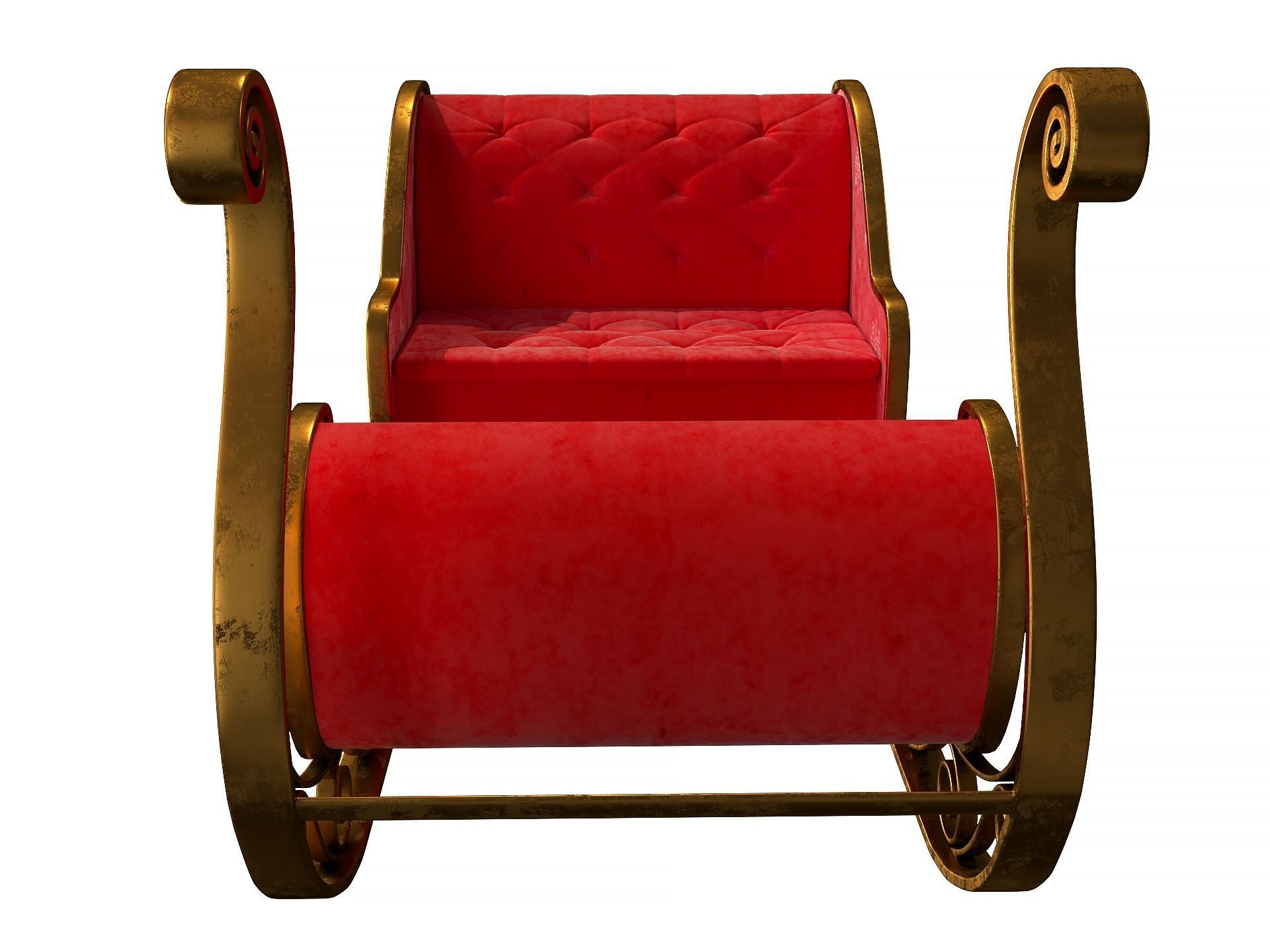 Christmas Santa Claus sleigh best holiday attribute Low-poly 3D model_3