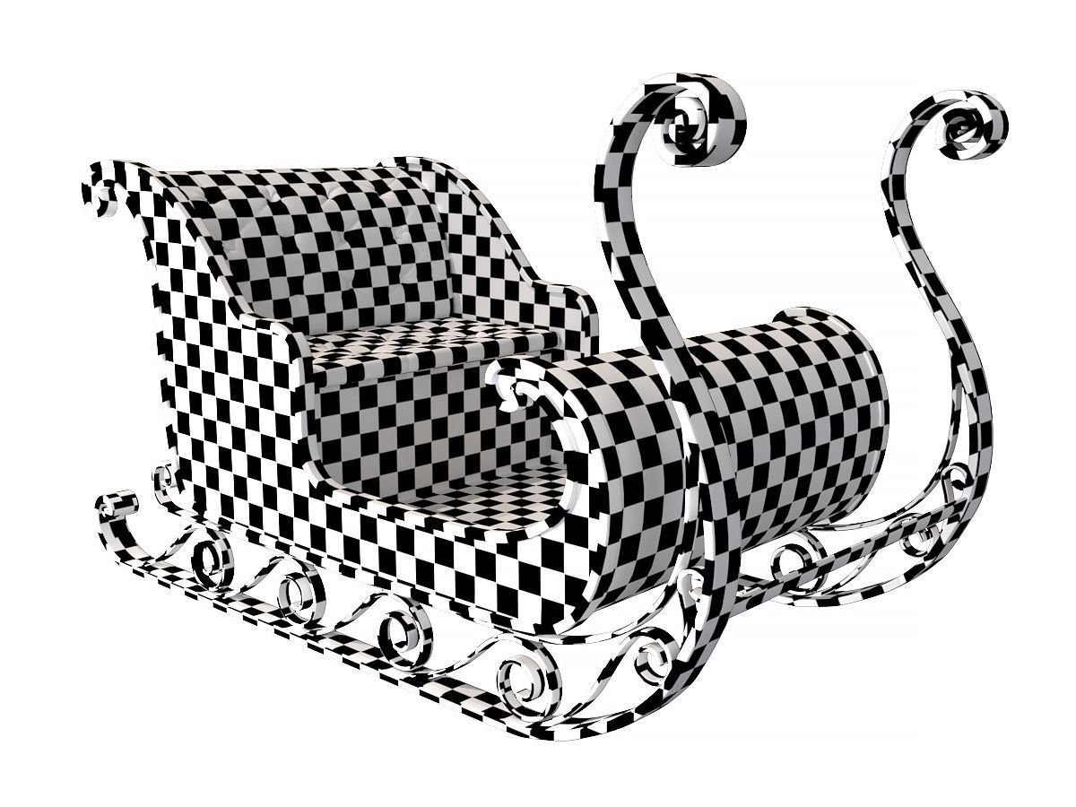 Christmas Santa Claus sleigh best holiday attribute Low-poly 3D model_20