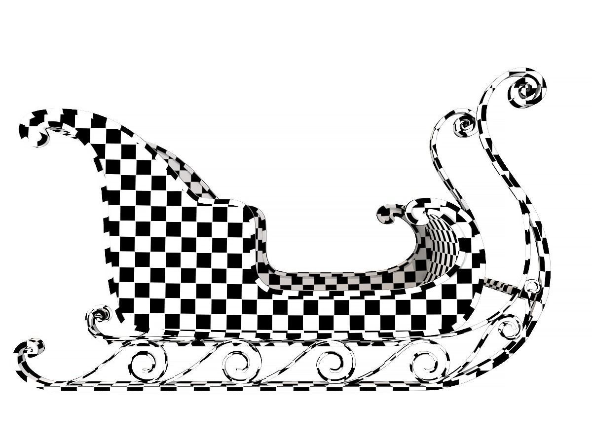 Christmas Santa Claus sleigh best holiday attribute Low-poly 3D model_21