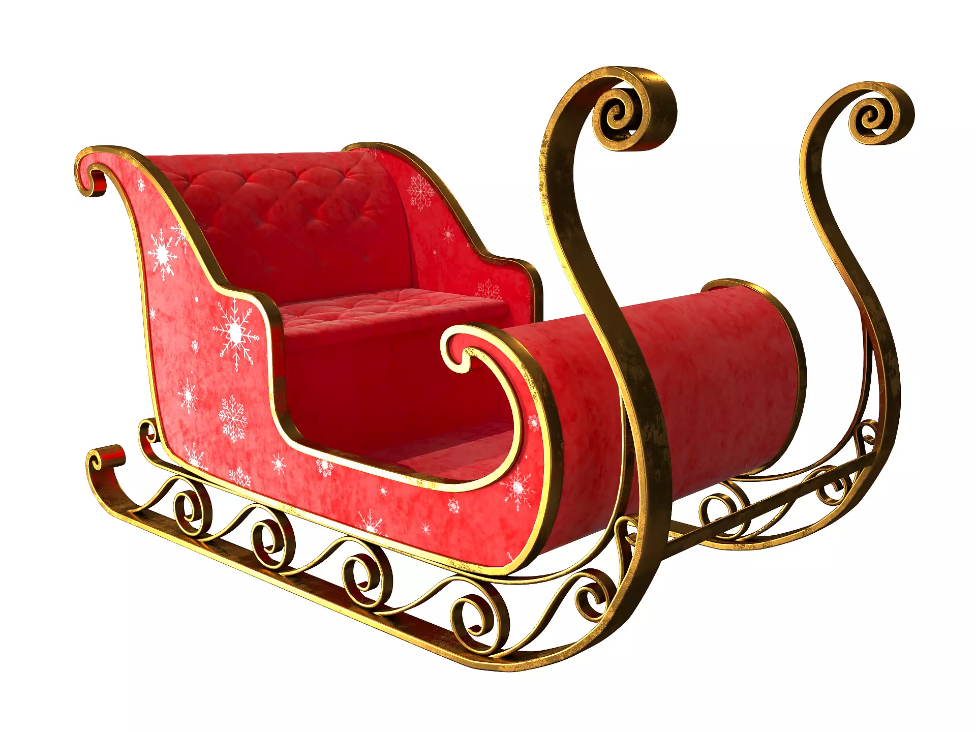 Christmas Santa Claus sleigh best holiday attribute Low-poly 3D model_0