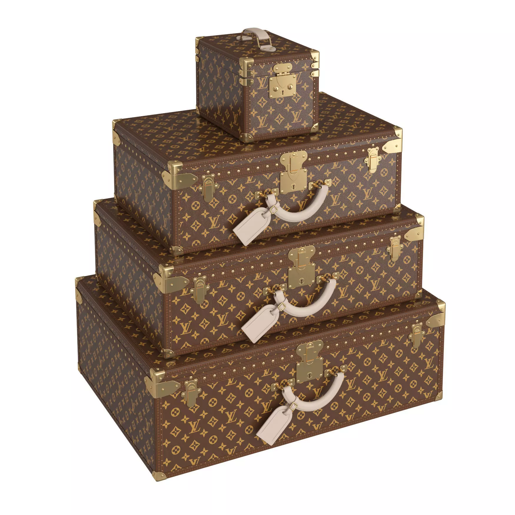 Louis Vuitton Suitcases 3D model