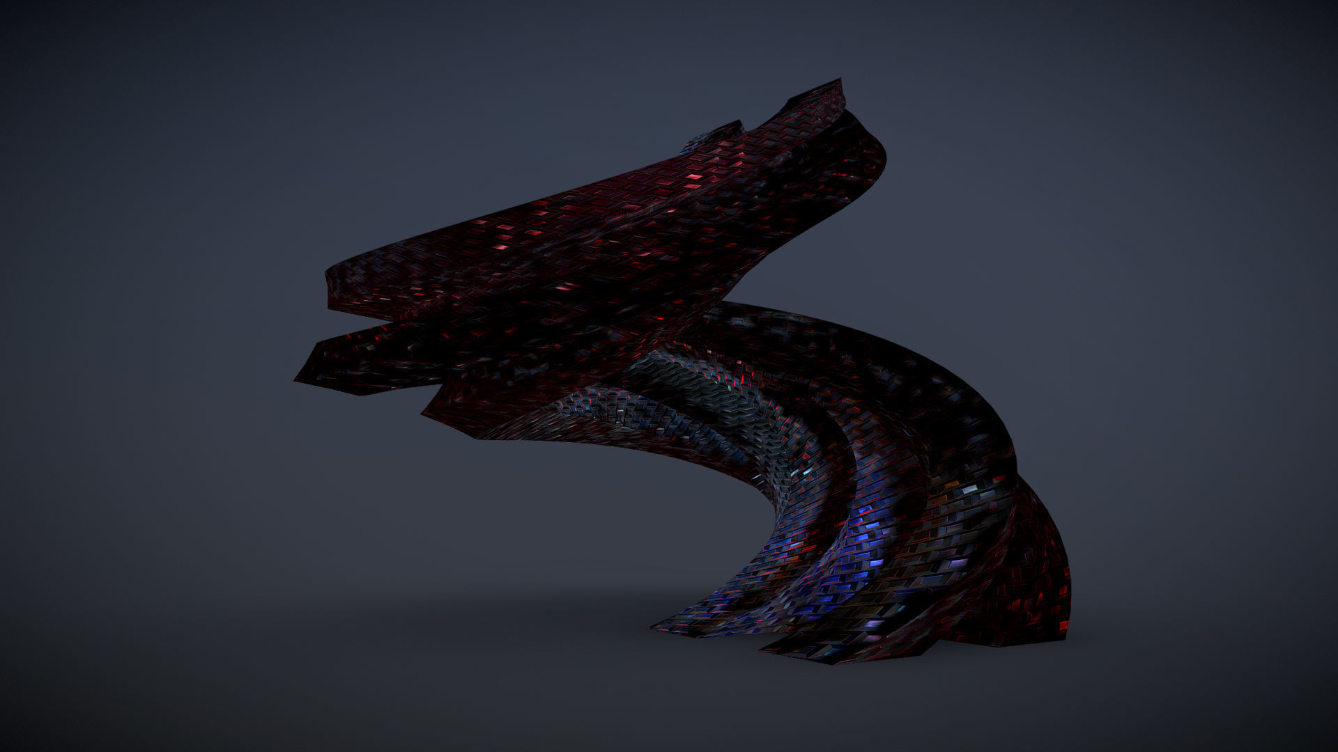 Curved Futuristic Building 3D model_1