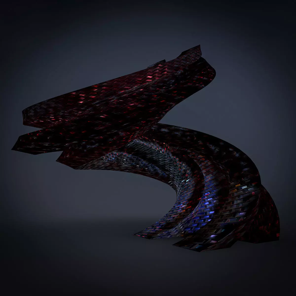 Curved Futuristic Building 3D model_0