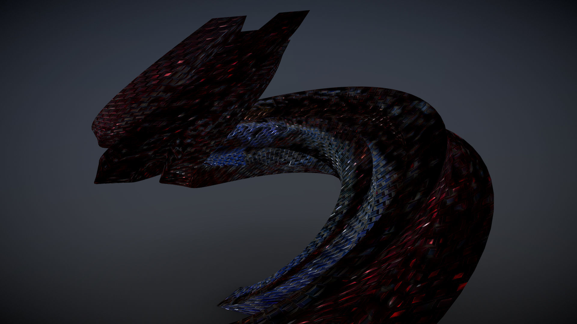 Curved Futuristic Building 3D model_2