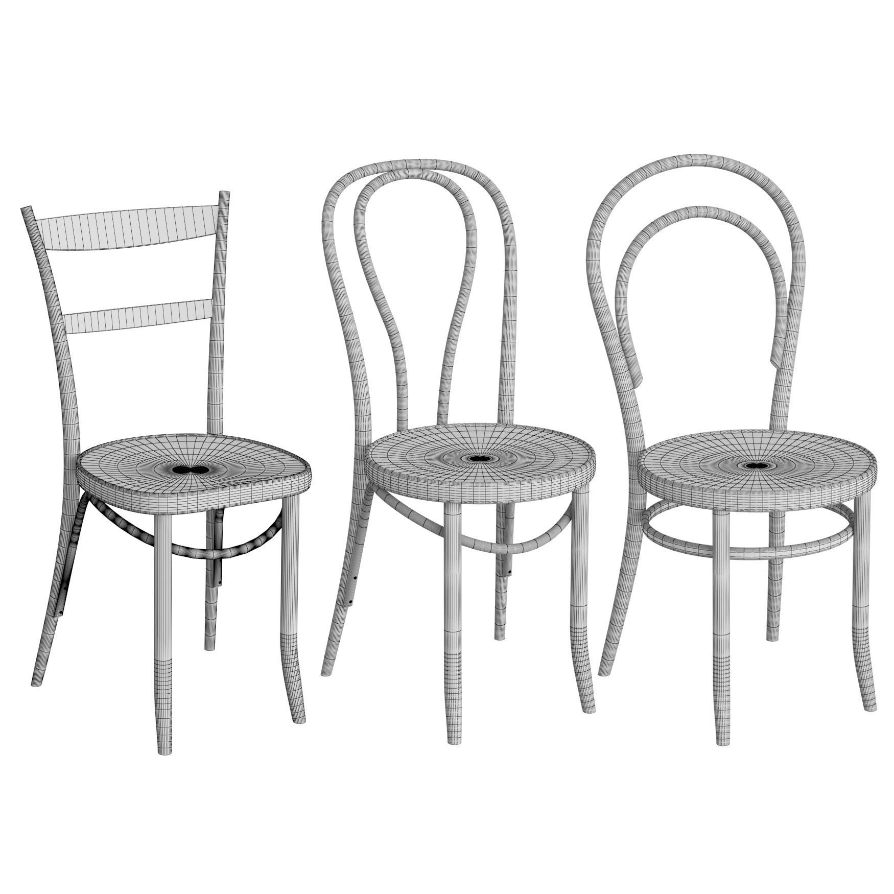 Thonet Chairs 3D model_1