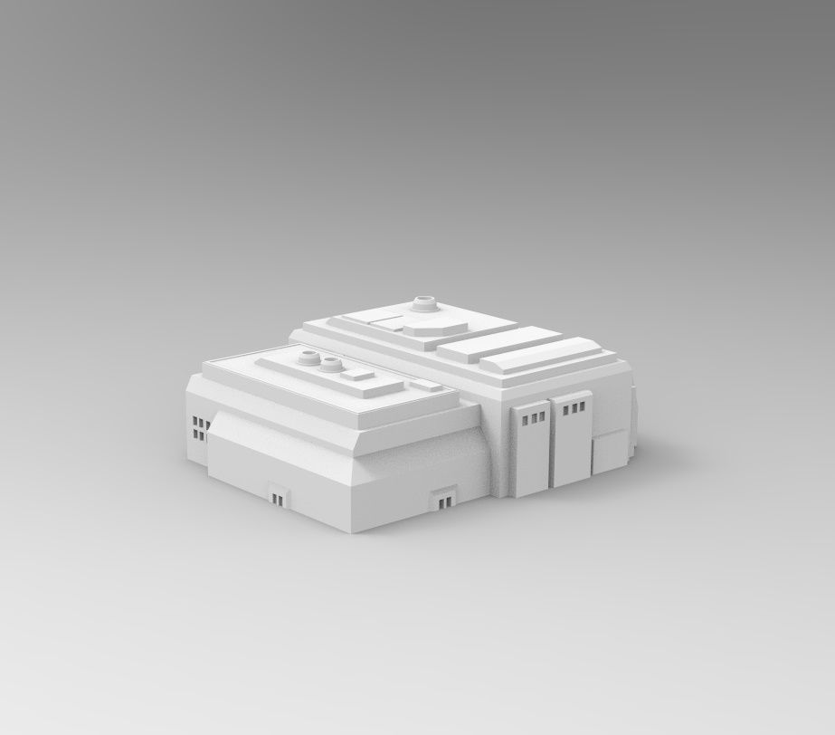 Star Wars - 14 SCIFI IMPERIAL FUTURISTIC BUILDINGS PACK Low-poly 3D model_15