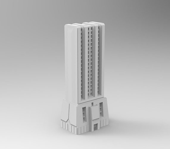 Star Wars - 14 SCIFI IMPERIAL FUTURISTIC BUILDINGS PACK Low-poly 3D model 6