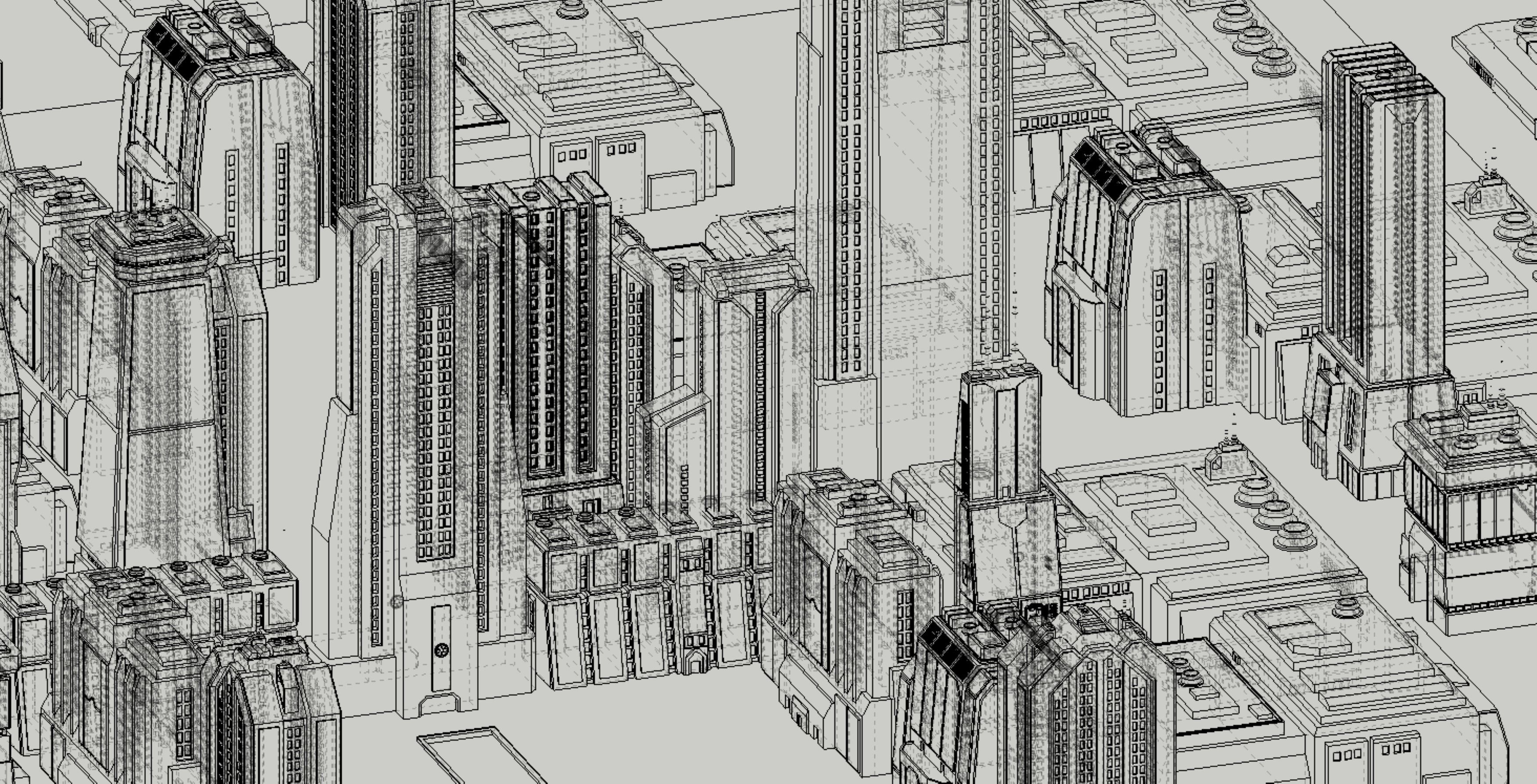 Star Wars - 14 SCIFI IMPERIAL FUTURISTIC BUILDINGS PACK Low-poly 3D model_21