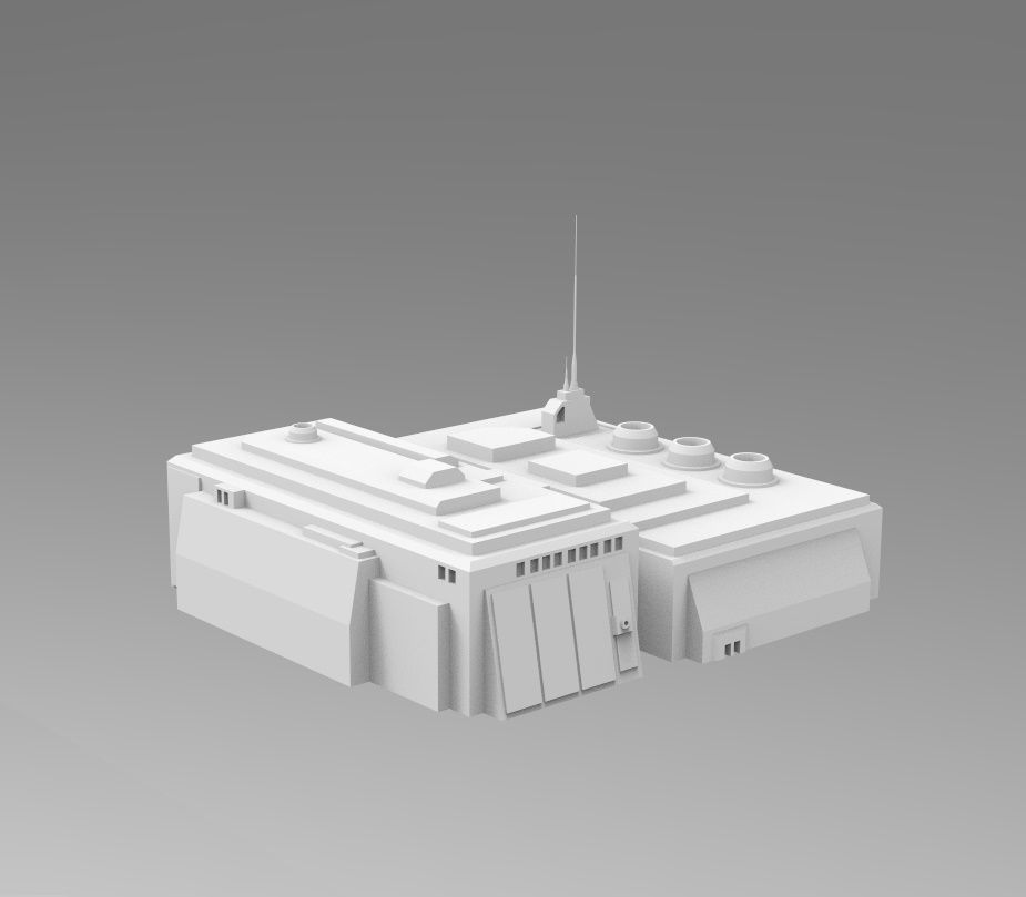 Star Wars - 14 SCIFI IMPERIAL FUTURISTIC BUILDINGS PACK Low-poly 3D model_12