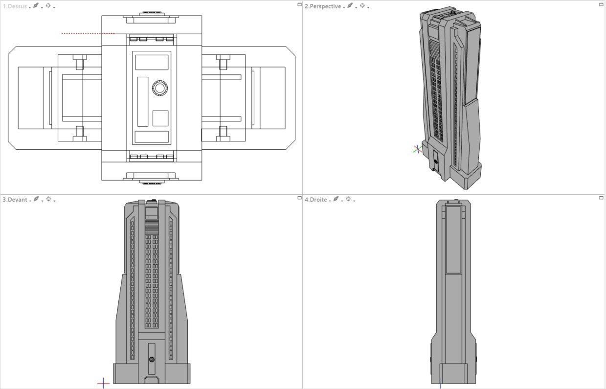 Star Wars - 14 SCIFI IMPERIAL FUTURISTIC BUILDINGS PACK Low-poly 3D model_17
