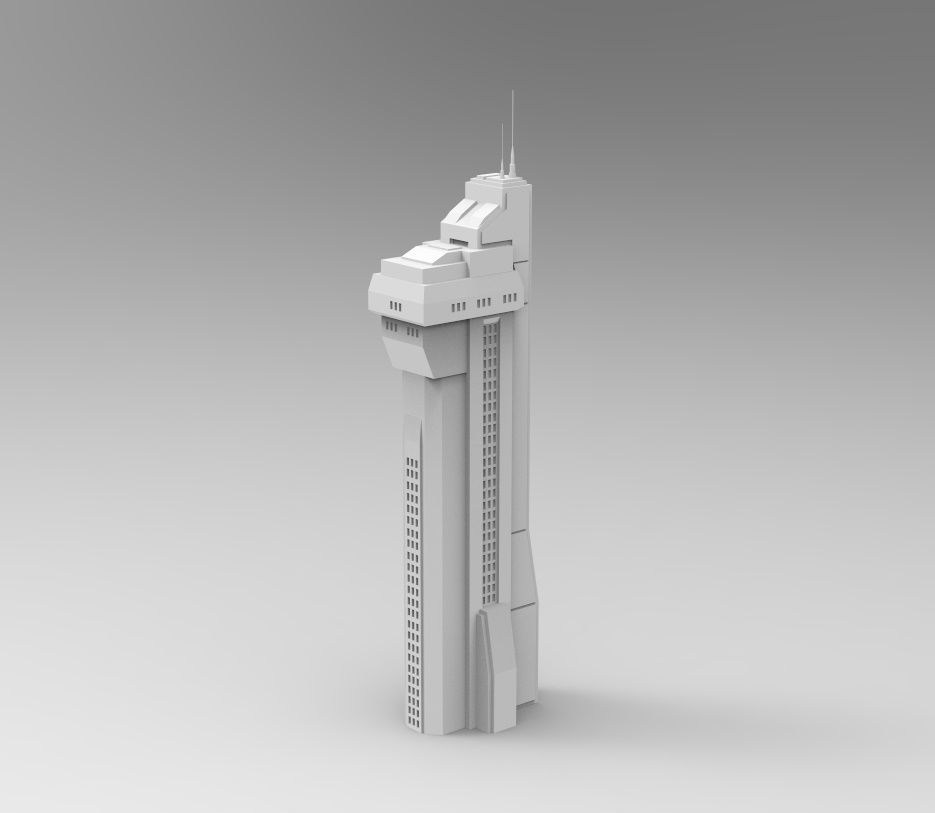 Star Wars - 14 SCIFI IMPERIAL FUTURISTIC BUILDINGS PACK Low-poly 3D model_14