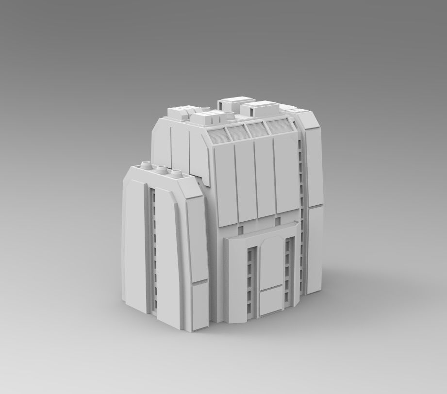 Star Wars - 14 SCIFI IMPERIAL FUTURISTIC BUILDINGS PACK Low-poly 3D model_10