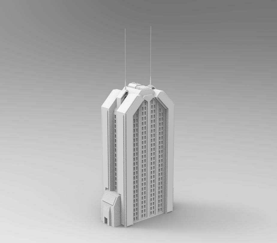 Star Wars - 14 SCIFI IMPERIAL FUTURISTIC BUILDINGS PACK Low-poly 3D model_13