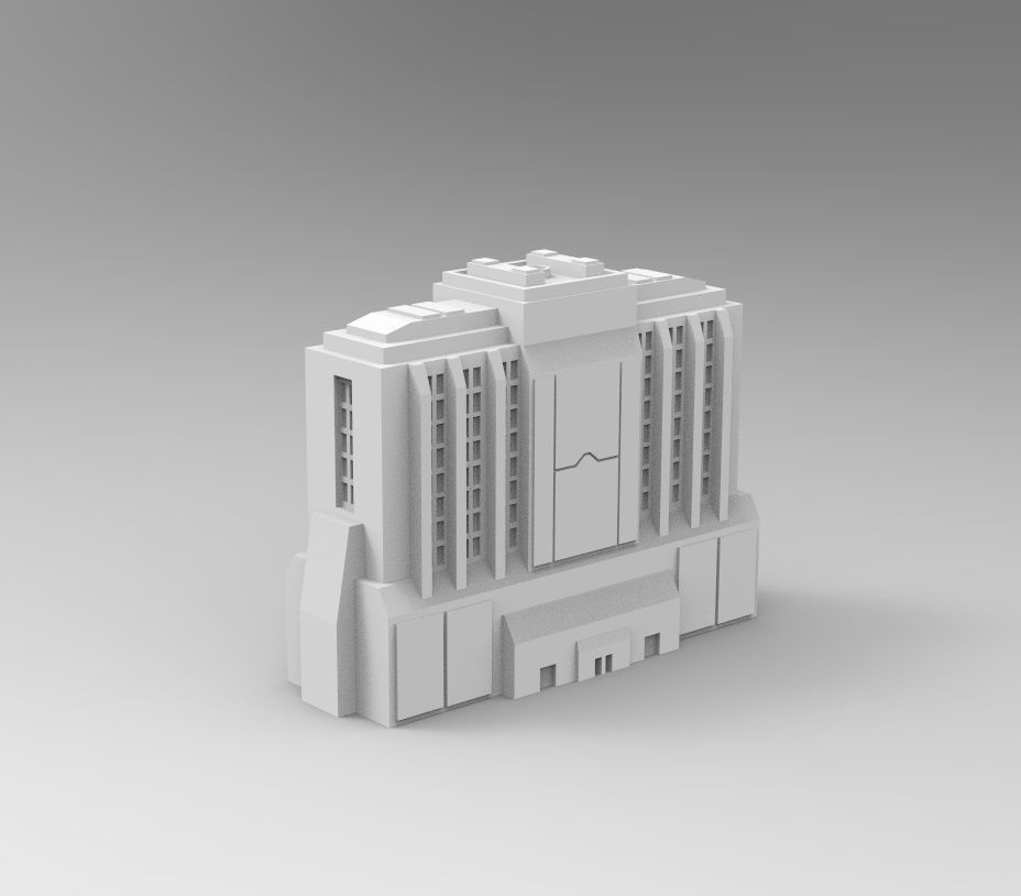 Star Wars - 14 SCIFI IMPERIAL FUTURISTIC BUILDINGS PACK Low-poly 3D model_11