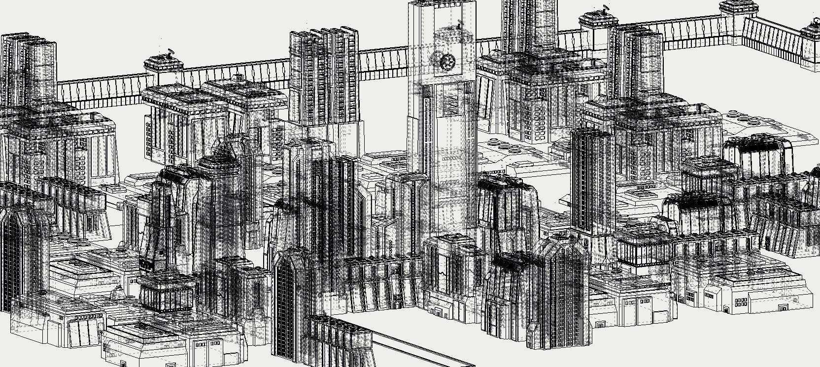 Star Wars - 14 SCIFI IMPERIAL FUTURISTIC BUILDINGS PACK Low-poly 3D model_20