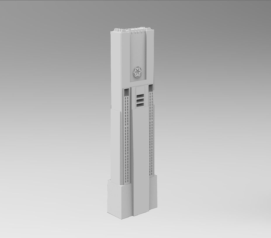 Star Wars - 14 SCIFI IMPERIAL FUTURISTIC BUILDINGS PACK Low-poly 3D model_9