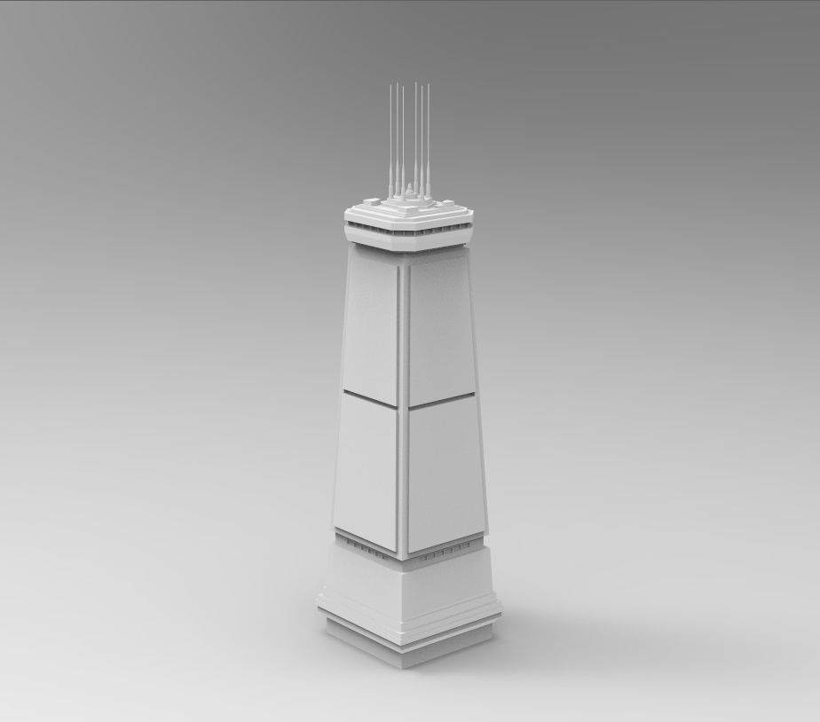 Star Wars - 14 SCIFI IMPERIAL FUTURISTIC BUILDINGS PACK Low-poly 3D model_8