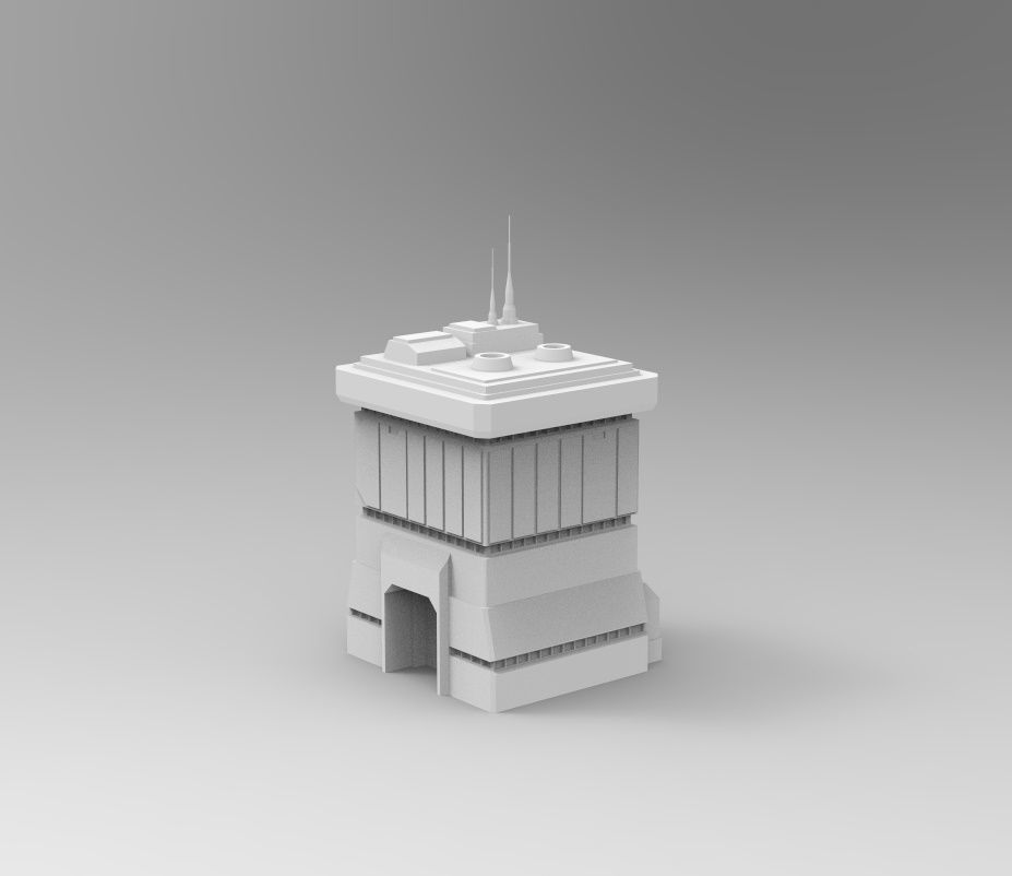Star Wars - 14 SCIFI IMPERIAL FUTURISTIC BUILDINGS PACK Low-poly 3D model_7