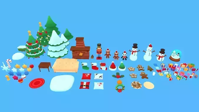 Christmas Toon Assets 3D model
