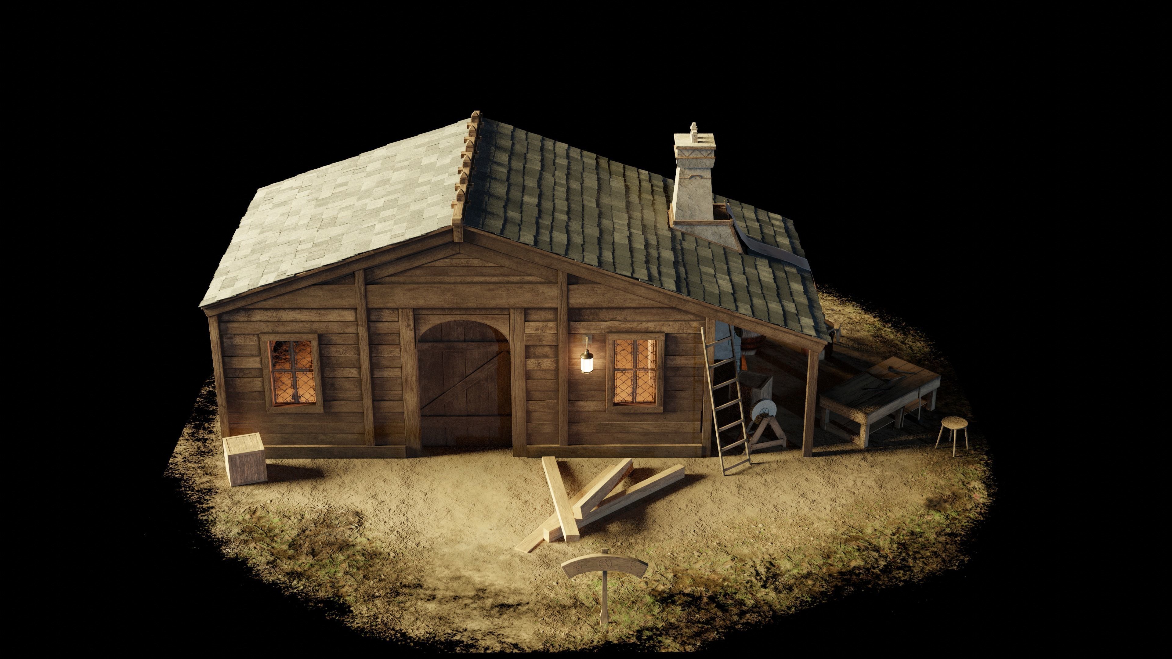 Old Blacksmith House 3D model_2