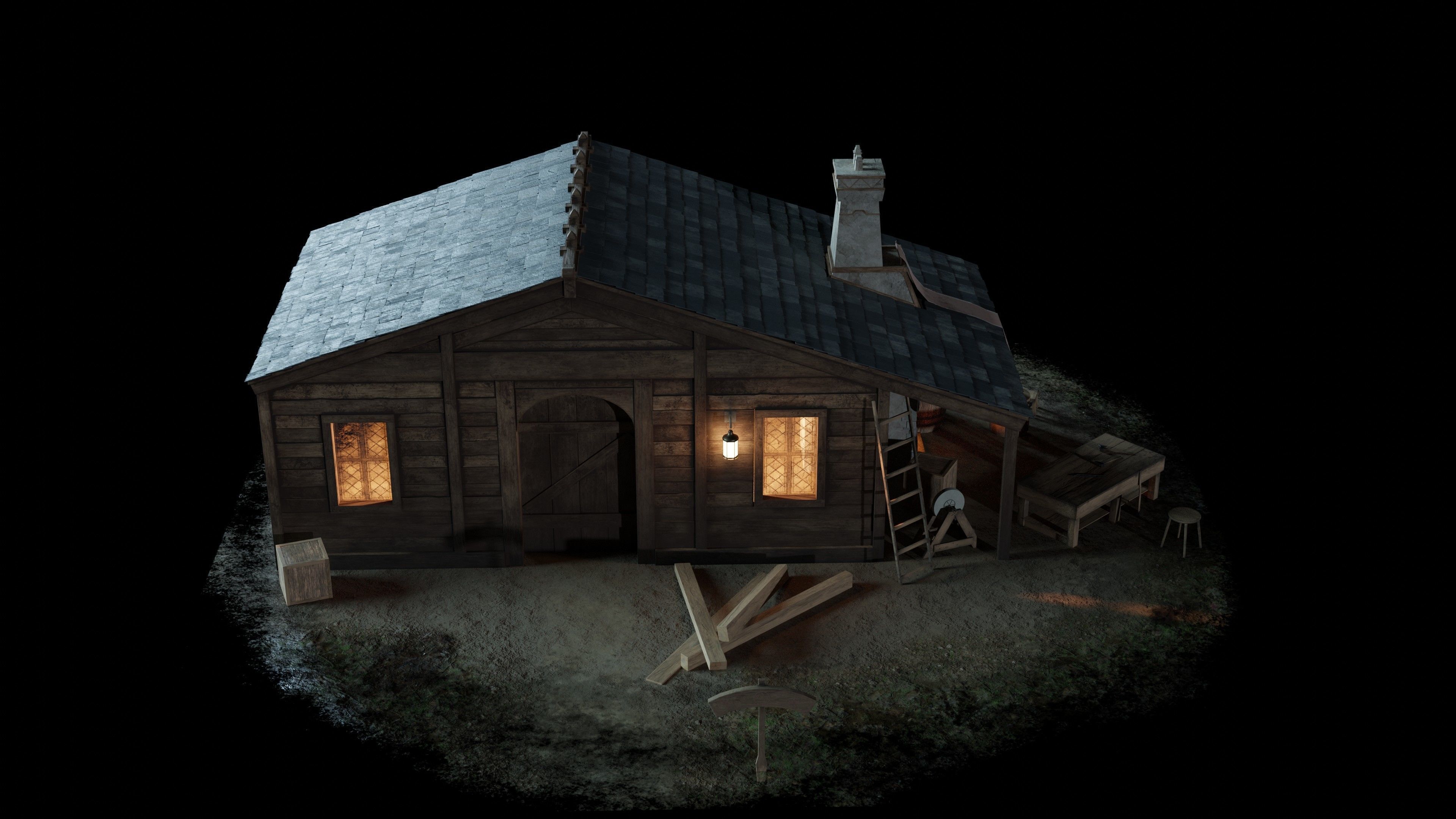 Old Blacksmith House 3D model_6