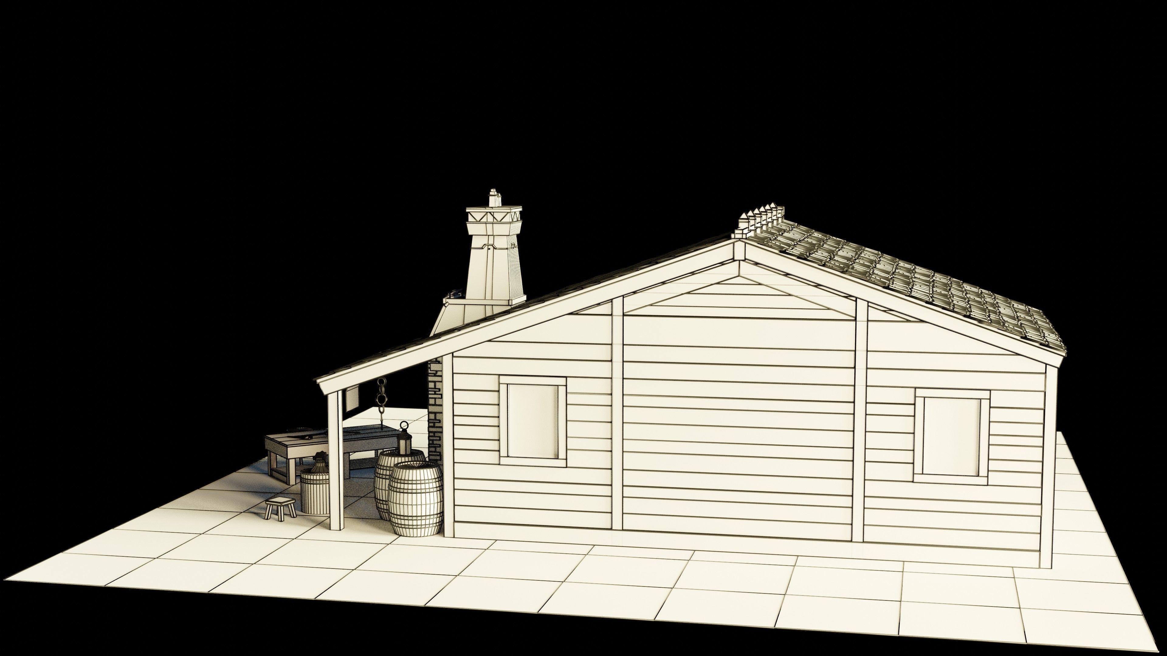 Old Blacksmith House 3D model_10