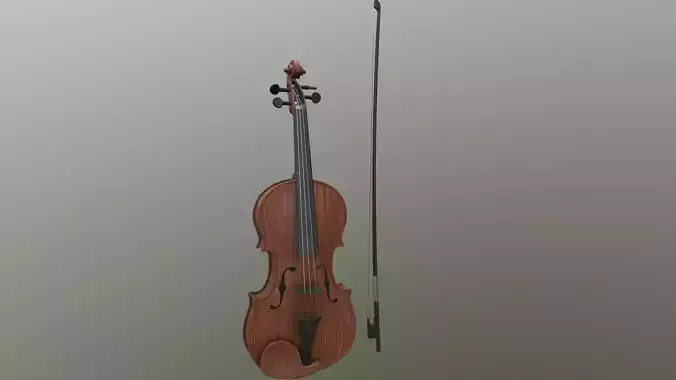 Violin and Bow High-Poly