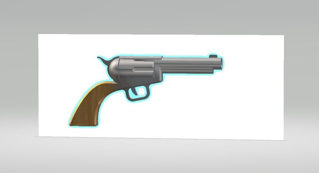 Revolver Low-poly 3D model_1