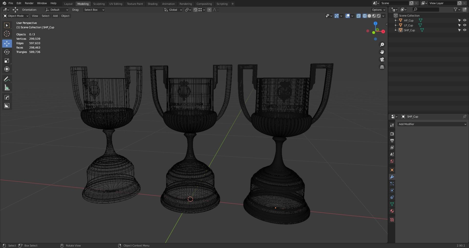 Copa Del Rey Espana Low-poly 3D model_10