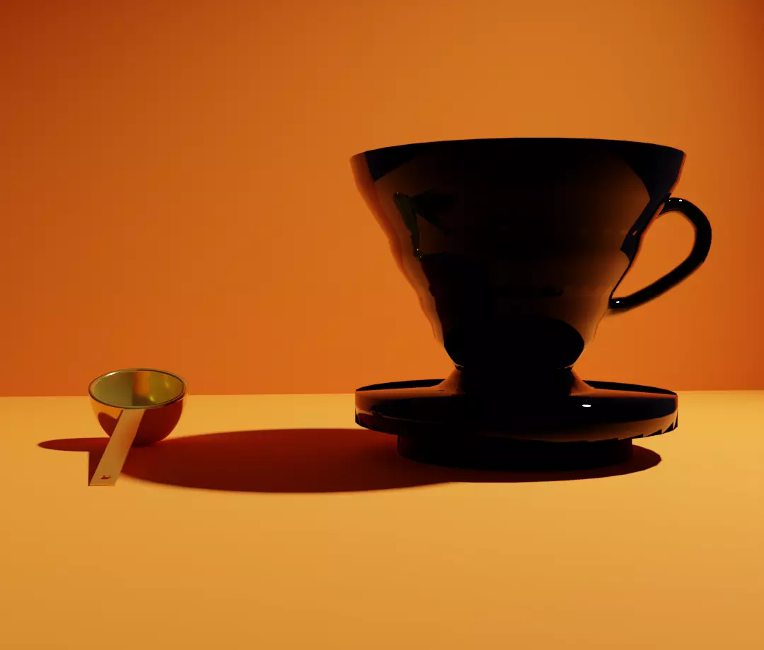 Coffee Spoon and Dripper 3D model_0