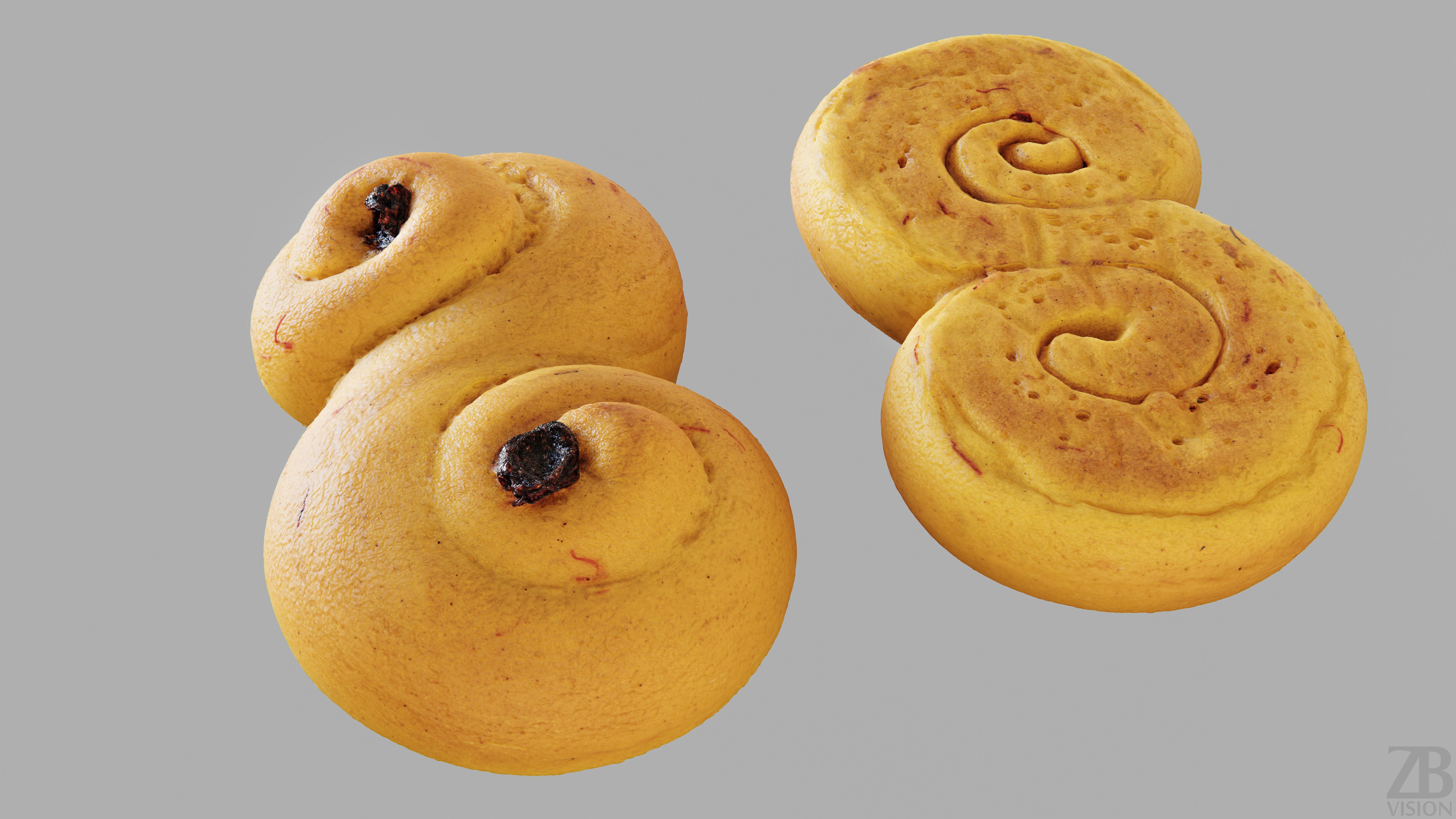 Saffron Bun 3D model_9