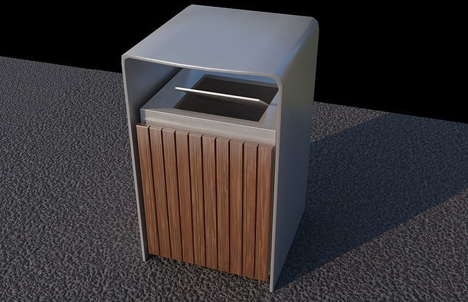 Public Bin Low-poly 3D model