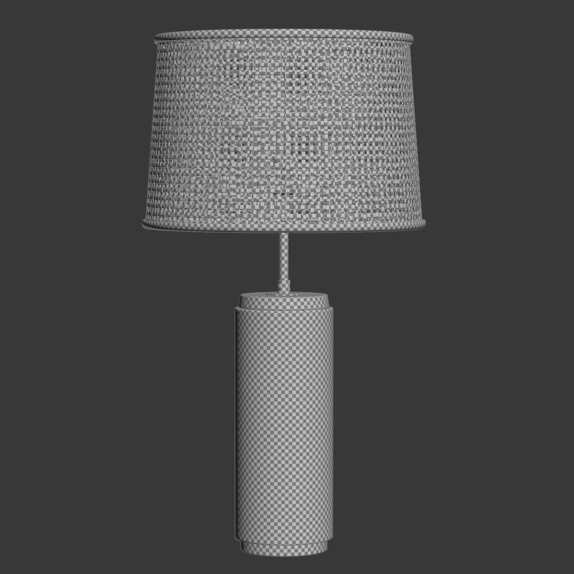 Wooden rattan table lamp 3D model_6