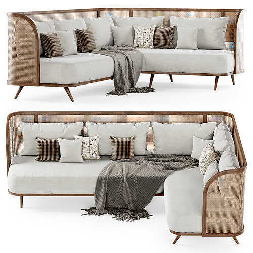 Large corner garden sofa HLC  3D model